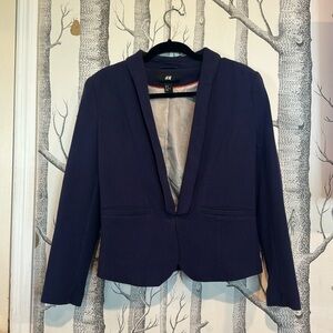 H&M size 12 Waffle-weave navy blazer